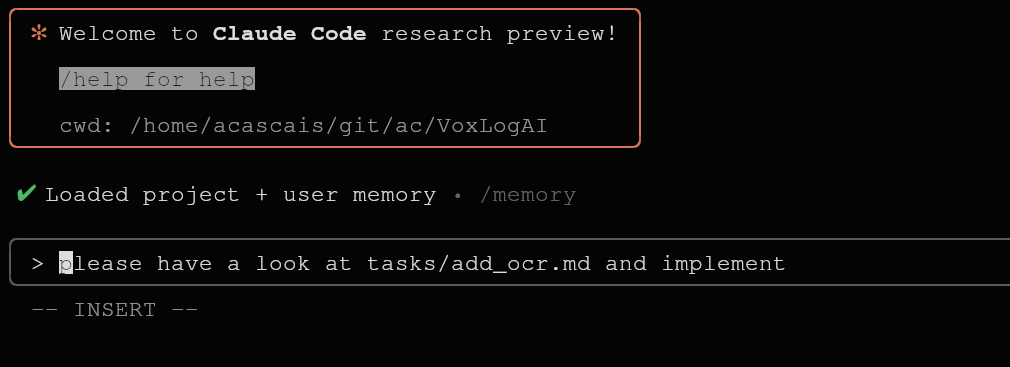 Claude implementing the OCR feature based on Gemini’s ticket